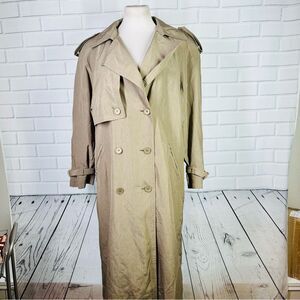 Vintage Utex Tan Khaki Long Trench Coat - Size 12